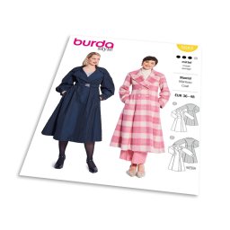 Střih Burda 5683 - Kabát s dvouřadým zapínáním, kabát se širokou sukní