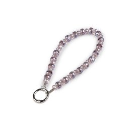 Přívěsek na mobil ze skleněných korálků s plastovou vložkou, barva 2 starorůžová