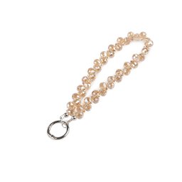 Přívěsek na mobil ze skleněných korálků s plastovou vložkou, barva 2 pudrovo-lososová
