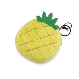 Plyšové kosmetické zrcátko s peněženkou / klíčenkou, barva 1 žlutá ananas