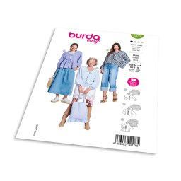 Střih Burda 5632 - Dámské halenky s ramínky na zavazování