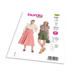 Střih Burda 5636 - Halenka bez rukávů nebo s netopýřími rukávy