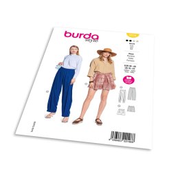 Střih Burda 5654 - Plisované kalhoty a kraťasy