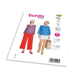 Střih Burda 5655 - Halenka s kulatým výstřihem a rozparkem