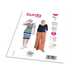 Střih Burda 5658 - Šaty a tričko s uzlovým efektem