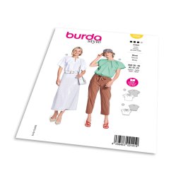 Střih Burda 5666 - Skládaná halenka vpředu