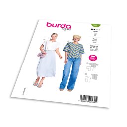 Střih Burda 5673 - Halenka s odhalenými rameny
