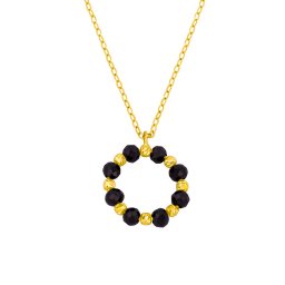 Silvego Zlatý náhrdelník Nerina ze žlutého zlata s přírodním onyxem - 1 mm - FNN11057NGYON