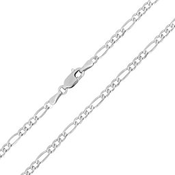 Silvego Zlatý řetízek Figaro z bílého zlata - 3 mm - FNN1292NGW