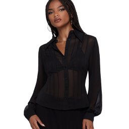 košile dámská KILLSTAR - Vervelle - Black - KSRA014549