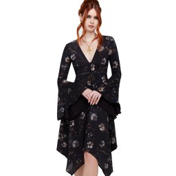 šaty dámské KILLSTAR - Autumna's Night - Black/Multi - KSRA014555
