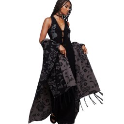 přehoz dámský KILLSTAR - Flowering Fauna - Black/Grey - KSRA014576