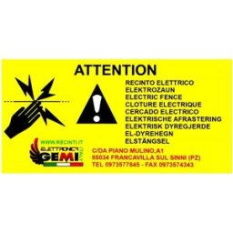 Gemi Elettronica Plastová výstražná tabulka pro elektrický ohradník elektrická ohrada elektrický plot gemi