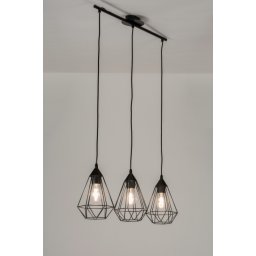Závěsné industriální svítidlo nad jídelní stůl Signature Crystal Nero Trio
