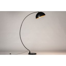 Stojací oblouková lampa Chagford Black and Gold