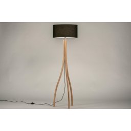 Stojací designová lampa Arbon Black and Wood