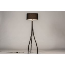 Stojací designová lampa Arbon Black and Black Wood
