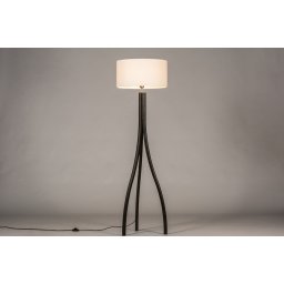 Stojací designová lampa Arbon White and Black Wood