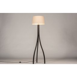 Stojací designová lampa Arbon Taupe and Black Wood