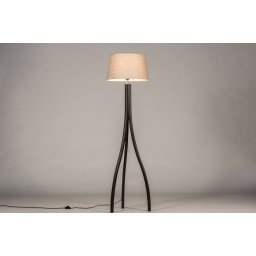 Stojací designová lampa Arbon Dark Taupe and Black Wood
