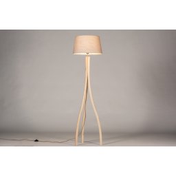 Stojací designová lampa Arbon Dark Taupe and Natur Wood
