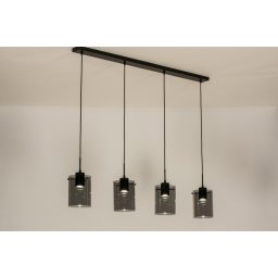 Závěsné černé svítidlo nad jídelní stůl Contrade Black 4