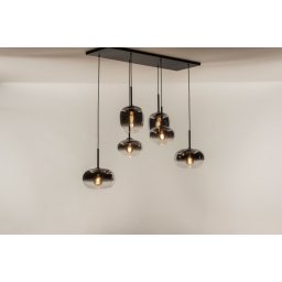 Závěsné černé designové svítidlo nad jídelní stůl Ametyste Nero 6