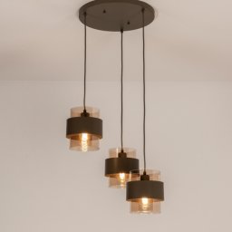 Závěsné svítidlo Retro 70er Trio Round Brown
