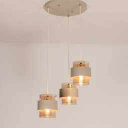 Závěsné svítidlo Retro 70er Trio Round Taupe