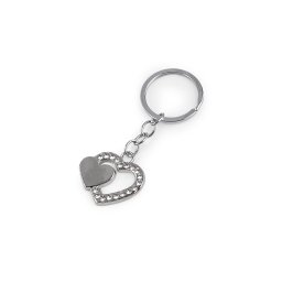 Přívěsek na klíče srdce, čtyřlístek, barva 1 platina srdce