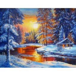 Gaira® Diamantové malování Zimní krajina D0873