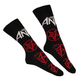 ponožky Anthrax - Pentathrax Pattern - BL - ROCK OFF - ANTHSCK02MB