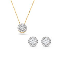 Briliantová souprava s lab-grown diamanty Lorena, žluté zlato 14K KU2192S