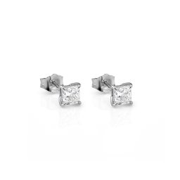 Briliantové náušnice s princess lab-grown diamantem Lotte, bílé zlato 14K KU2187A
