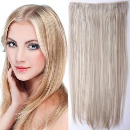 Girlshow Clip in vlasy - 60 cm dlouhý pás vlasů - F16/613 (melír pastelově plavé v beach blond)