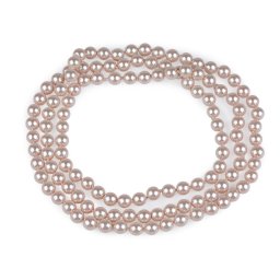 Perlový náhrdelník dlouhý, retro, barva 31 (Ø10 mm) pudrová světlá