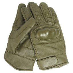 Rukavice TACTICAL kožené ZELENÉ vel. S