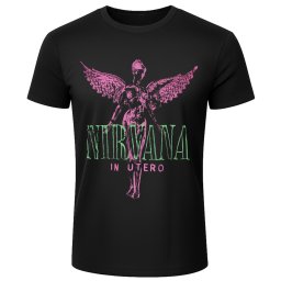 tričko pánské Nirvana - In Utero Purple Angel - BL - Carbon - ROCK OFF - NIRVCBN101MB