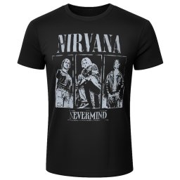 tričko pánské Nirvana - Nevermind Tracklist - BL - Carbon - ROCK OFF - NIRVCBN100MB