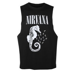 tílko pánské Nirvana - Seahorse & Logo Mono - BL - ROCK OFF - NIRVVEST89MB