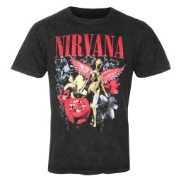 tričko pánské Nirvana - In Utero Vintage Collage Stone Wash - ROCK OFF - NIRVSTNW88MB