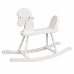 Dřevěný houpací koník pro děti Baby Mix bílý