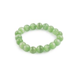 Náramek z minerálních, syntetických a skleněných korálků, barva 9 zelená sv. sklo