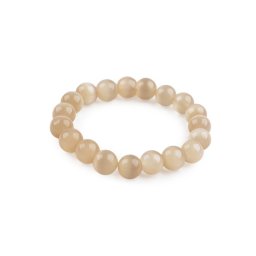 Náramek z minerálních, syntetických a skleněných korálků, barva 10 béžová světlá sklo