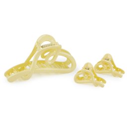 Skřipec do vlasů srdce sada 2+1 ks, barva 2 žlutá světlá