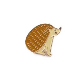 Brož / odznak zvířátka, barva 11 hnědá světlá ježek