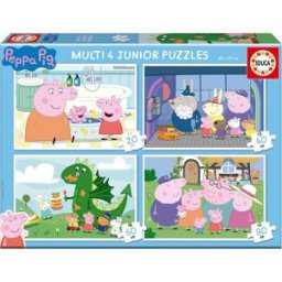 EDUCA Puzzle Prasátko Peppa 4v1 (20,40,60,80 dílků)