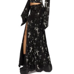 sukně dámská KILLSTAR - Tenebris Chapel - Black/Grey - KSRA014385