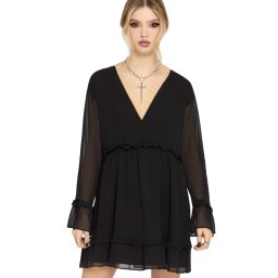 šaty dámské KILLSTAR - Seraph In Ash - Black - KSRA014377