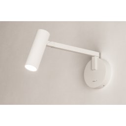 Nástěnné designové svítidlo s ramenem a vypínačem Conno White